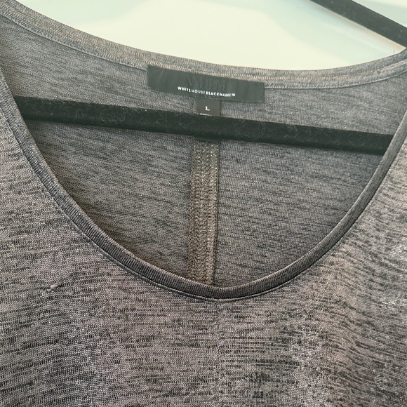 White House Black Market Charcoal Knit Top - Picture 2 of 2